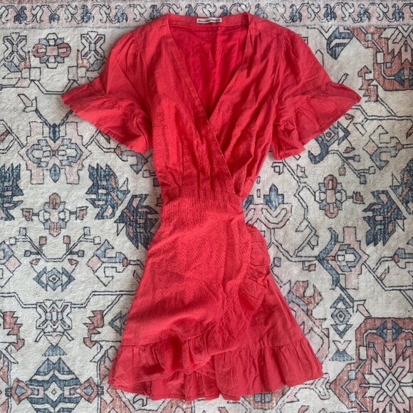 Abercrombie & Fitch Dresses & Skirts - Abercrombie & Fitch Linen Short Sleeve Wrap Dress - size Small